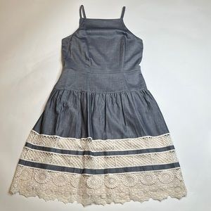 New Ann Taylor chambray and lace dress, size 2